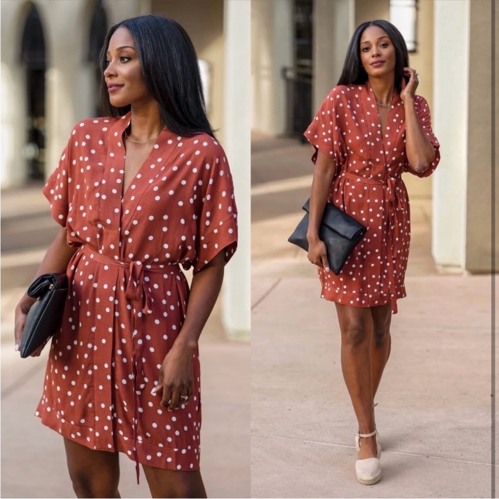 Vici Polka Dot Wrap Dress